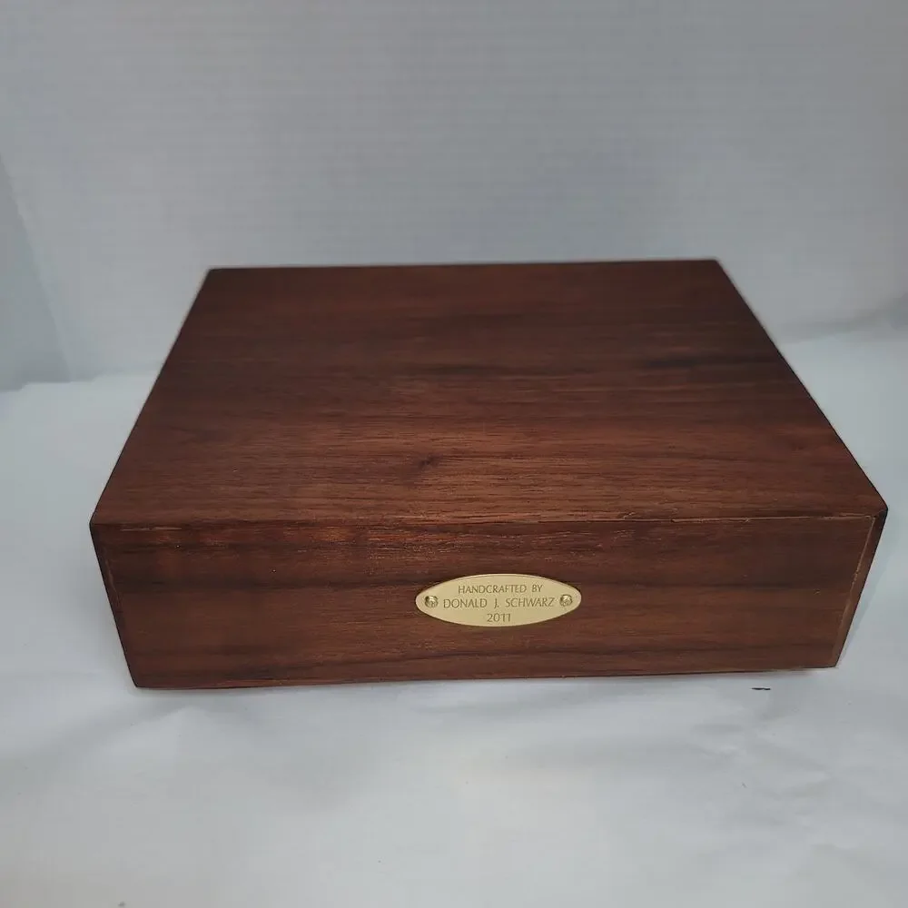 Walnut handmade Valet box brass hardware jewelry keys  change stash Vanity